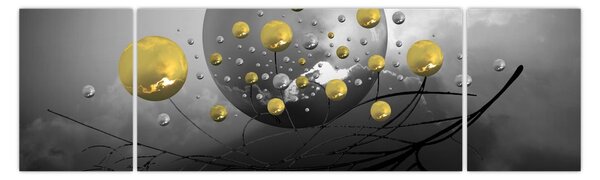 Obraz zlatých abstraktních koulí (170x50 cm)