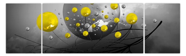 Obraz - žluté abstraktní koule (170x50 cm)
