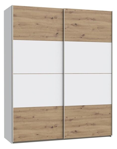 Šatní skříň KARO 170x210x61 cm bílá/dub artisan