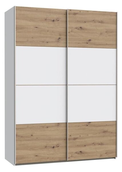 Šatní skříň KARO 150x210x61 cm bílá/dub artisan