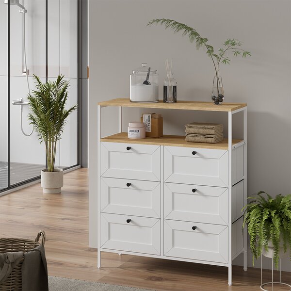 Komoda Vicco Belaro Bílá 80 x 95 cm 6 zásuvek, Model 51897