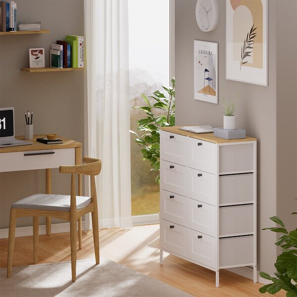 Komoda Vicco Belaro Bílá 80 x 95 cm s 8 zásuvkami, Model 51893