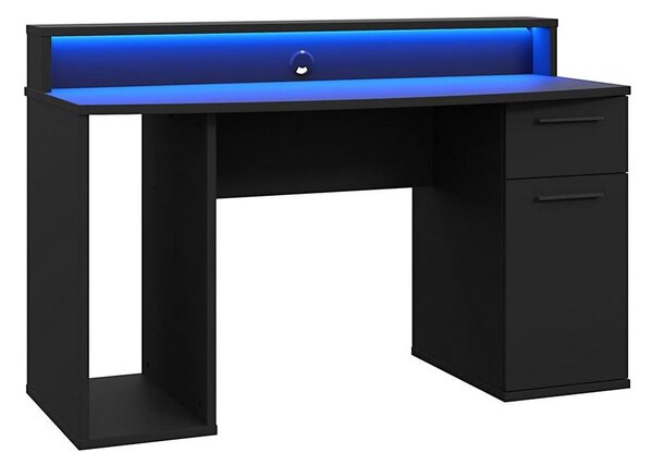 Psací strůl s podsvícením IVAR 140x65 cm černá