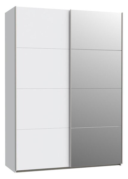 Šatní skříň se zrcadlem KARO 150x210x61 cm bílá