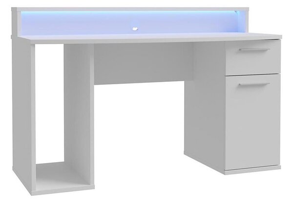 Psací strůl s podsvícením IVAR 140x65 cm bílá