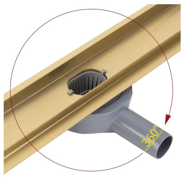 REA-G2702 - Odtokový žlab NEOX PRO 70 cm nerezová ocel/broušená zlatá