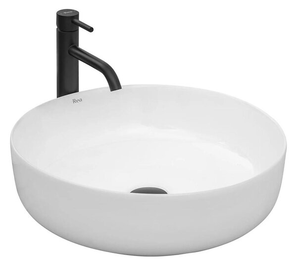 REA-U8493 - Umyvadlo na desku ELMA pr. 45 cm keramika/lesklá bílá