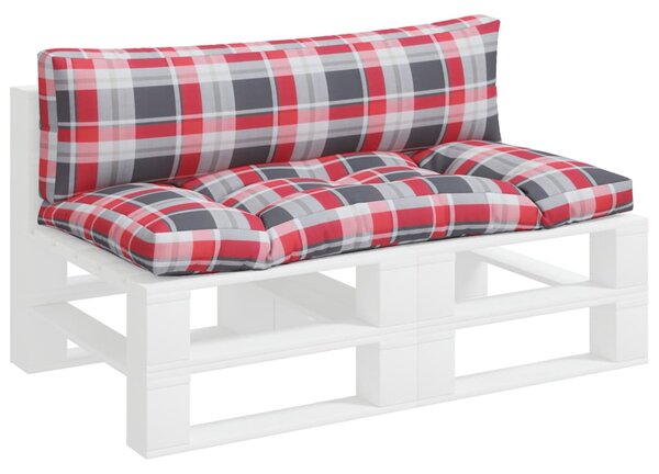 Podušky na palety 2 ks červené kárované textil