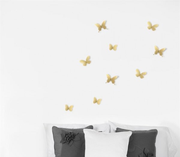 Dekorace na zeď METAL MARIPOSA SET/9ks