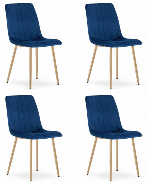 Modrá sametová židle LAVA