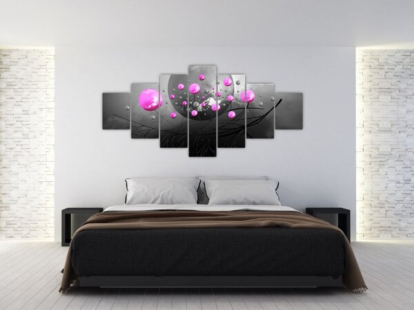 Obraz růžových koulí (210x100 cm)