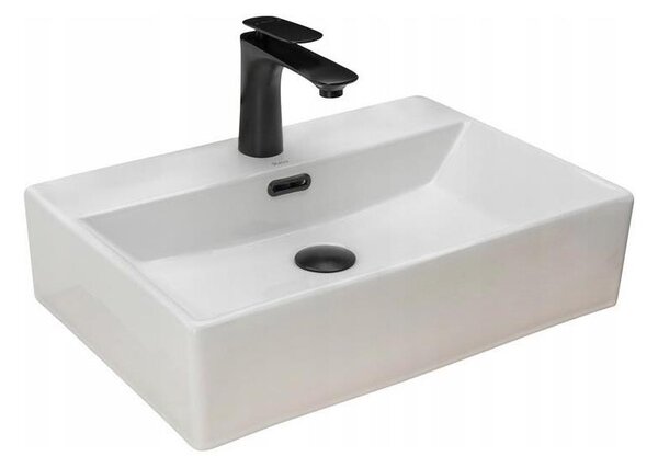 REA-U8701 - Umyvadlo na desku BONITA 36x51 cm keramika/lesklá bílá