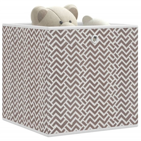 Skládací úložné boxy 10 ks hnědé 32x32x32 cm netkaná textilie