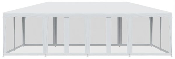 Party stan s 12 síťovanými bočnicemi bílý 8 x 4 m HDPE
