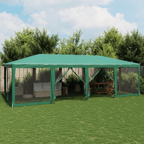 Party stan s 12 síťovanými bočnicemi zelený 8 x 4 m HDPE
