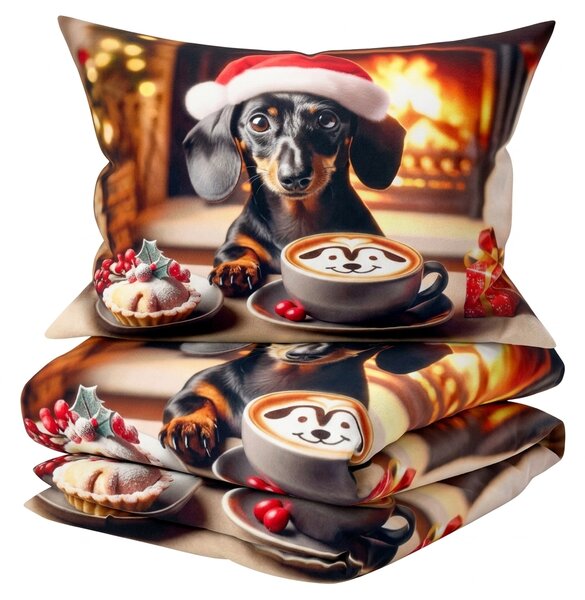 3D Flanelové povlečení z mikrovlákna WARM WOOFS barevné + povlak na polštářek 40x50 cm zdarma Rozměr povlečení: 70 x 90 cm | 140 x 200 cm