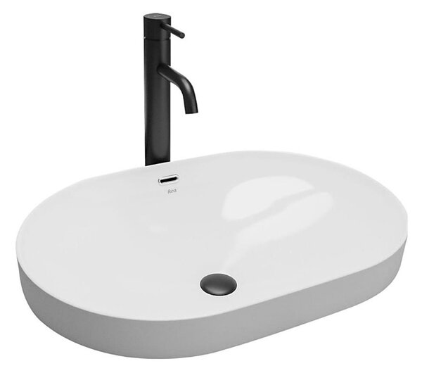 REA-U8700 - Umyvadlo na desku ARLETA 42x61,5 cm keramika/lesklá bílá