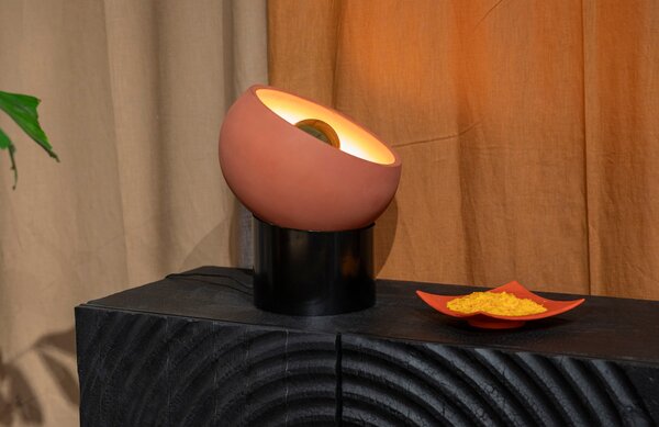 Oranžová terakotová stolní lampa DUTCHBONE ZAHRA S