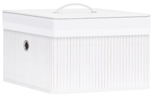 Bambusové úložné boxy 4 ks bílé