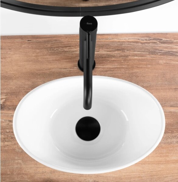 REA-U6803 - Umyvadlo na desku KATE 24,5x36,5 cm keramika/lesklá bílá