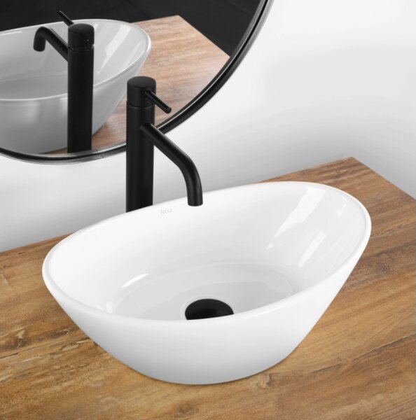 REA-U6802 - Umyvadlo na desku KATE 27x45 cm keramika/lesklá bílá