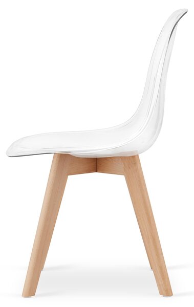 Židle KITO průhledná / nohy z přírodního materiálu x 1
