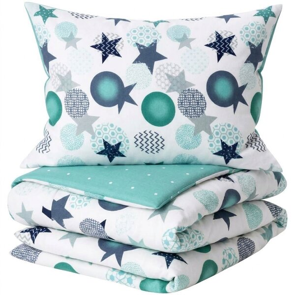 Flanelové povlečení z mikrovlákna MINT STARS barevné Rozměr povlečení: 70 x 90 cm | 140 x 200 cm