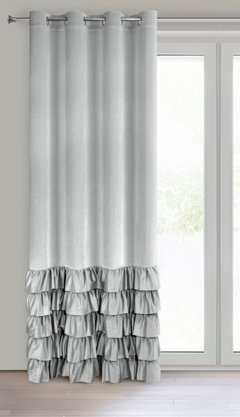 ZATEMŇOVACÍ ZÁVĚS NA KROUŽCÍCH DANI 140X250 CM STŘÍBRNÁ
