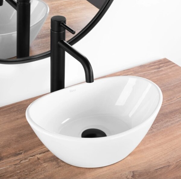REA-U6803 - Umyvadlo na desku KATE 24,5x36,5 cm keramika/lesklá bílá