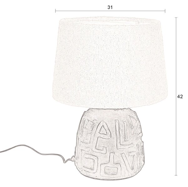 Černobílá bouclé stolní lampa DUTCHBONE RENZO