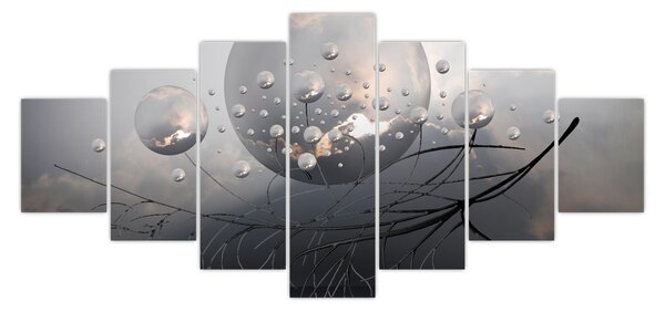 Obraz abstraktních koulí (210x100 cm)