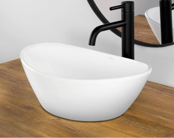 REA-U6802 - Umyvadlo na desku KATE 27x45 cm keramika/lesklá bílá