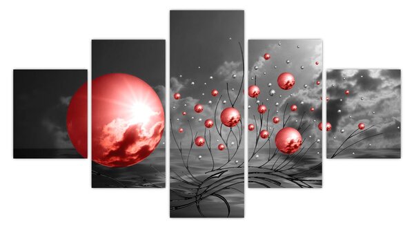 Obraz červených koulí (125x70 cm)