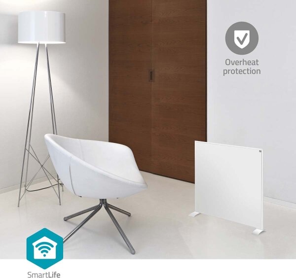 Nedis HTIP350WTW - Infr. topný panel 350W/230V/1xCR2025 59,8x62 cm WT IP44 + DO