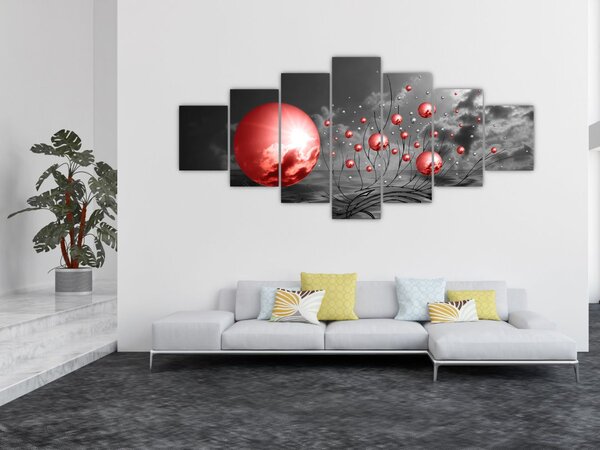 Obraz červených koulí (210x100 cm)
