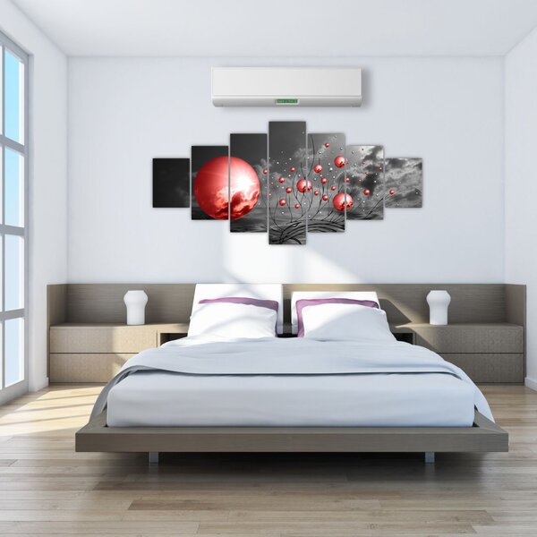Obraz červených koulí (210x100 cm)