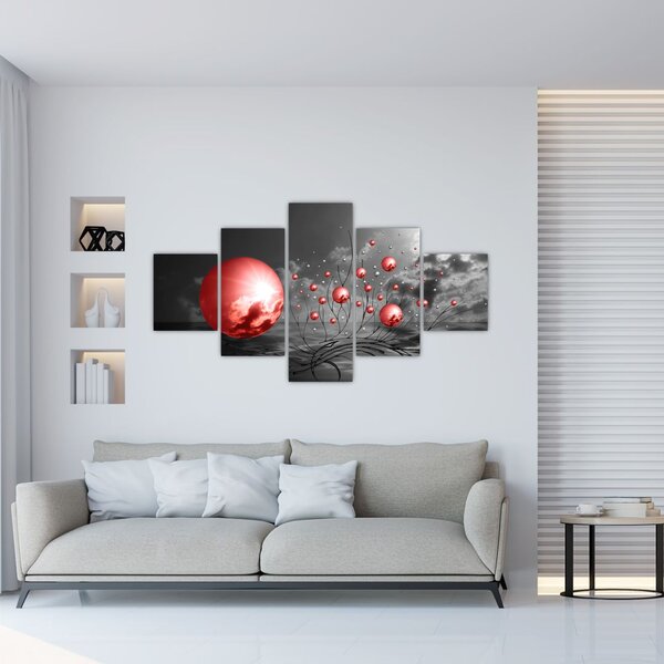 Obraz červených koulí (125x70 cm)