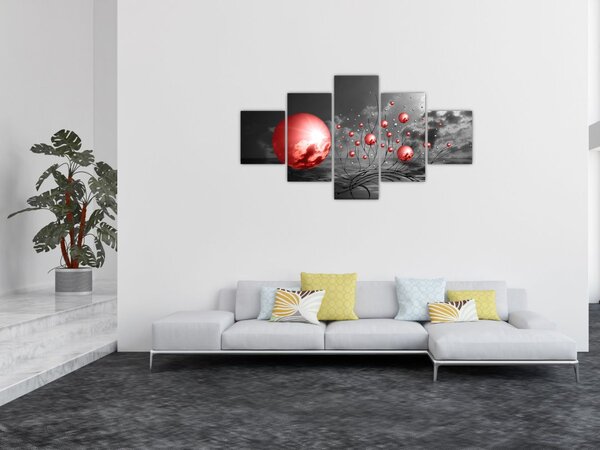 Obraz červených koulí (125x70 cm)
