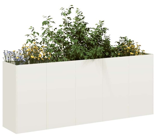 Truhlík bílý 200x40x80 cm Ocel válcovaná za studena