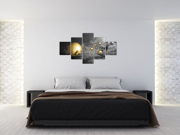 Obraz okrových koulí (125x70 cm)
