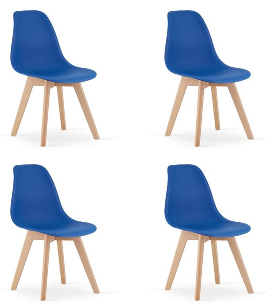 Židle KITO modrá / nohy přírodní x 4
