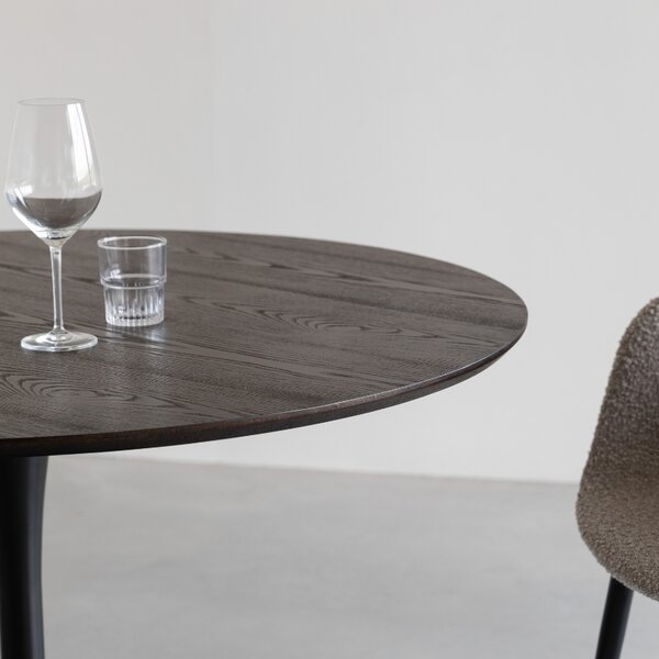 White Label Tmavě hnědý jídelní stůl WLL RAKU 110 cm