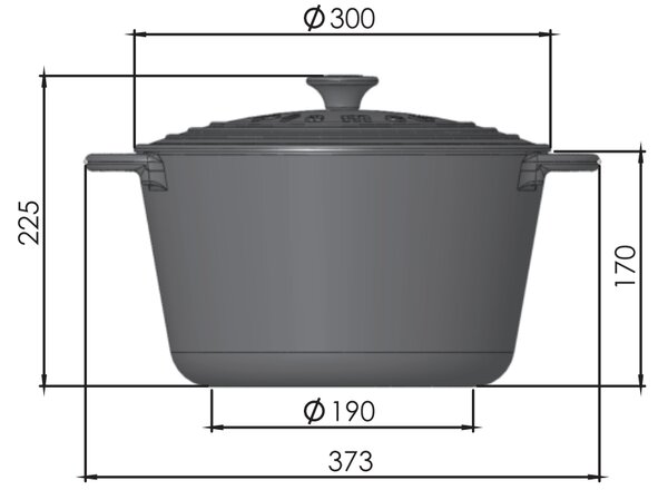 PLAMEN Litinový hrnec s víkem 8,6 l
