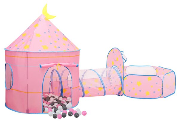 Dětský stan na hraní s 250 míčky růžový 301 x 120 x 128 cm