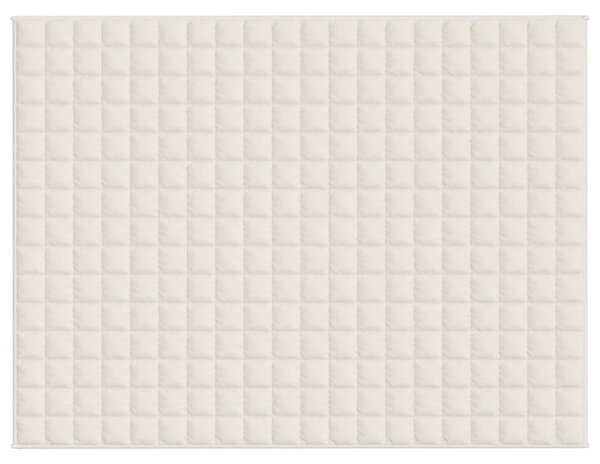 Zátěžová deka světle krémová 152 x 203 cm 11 kg textil