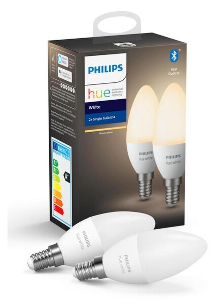 SADA 2x LED Stmívatelná žárovka Philips Hue WHITE E14/5,5W/230V 2700K