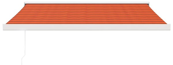 Zatahovací markýza oranžová a hnědá 3,5 x 2,5 m textil a hliník 3154592