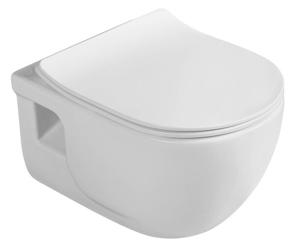 Sapho Sapho, BRILLA závěsná WC mísa, Rimless, 36,5x53 cm, bílá, 100614