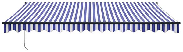 Zatahovací markýza modrá a bílá 4 x 3 m textil a hliník