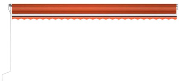 Automatická markýza LED a senzor větru 600x300 cm oranžovohnědá